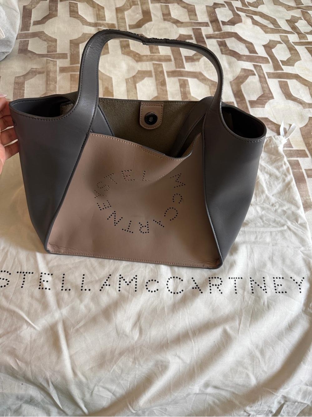 Stella McCartney Taupe and Dark Gray Tote Bag